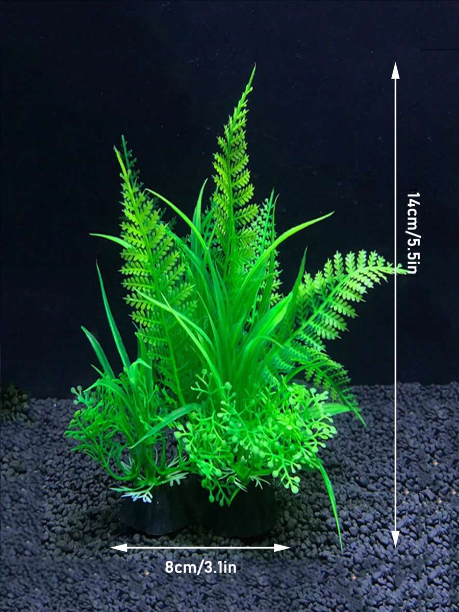 1 pieza Adorno artificial planta acuática pecera