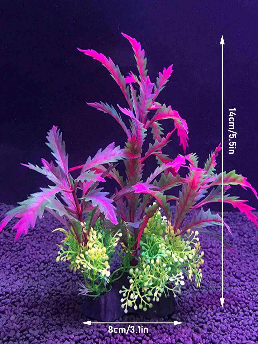 1 pieza Adorno artificial planta acuática pecera