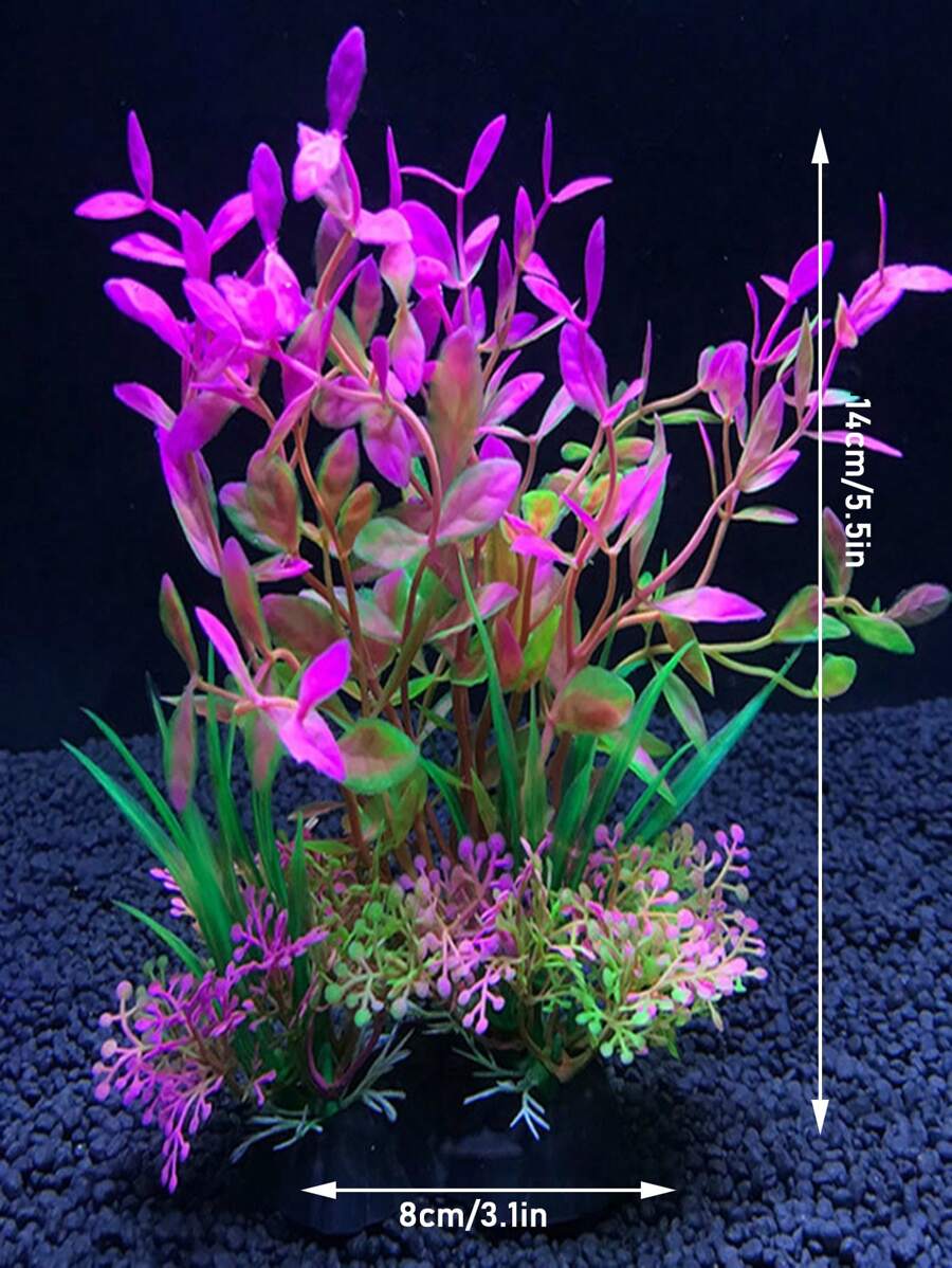 1 pieza Adorno artificial planta acuática pecera