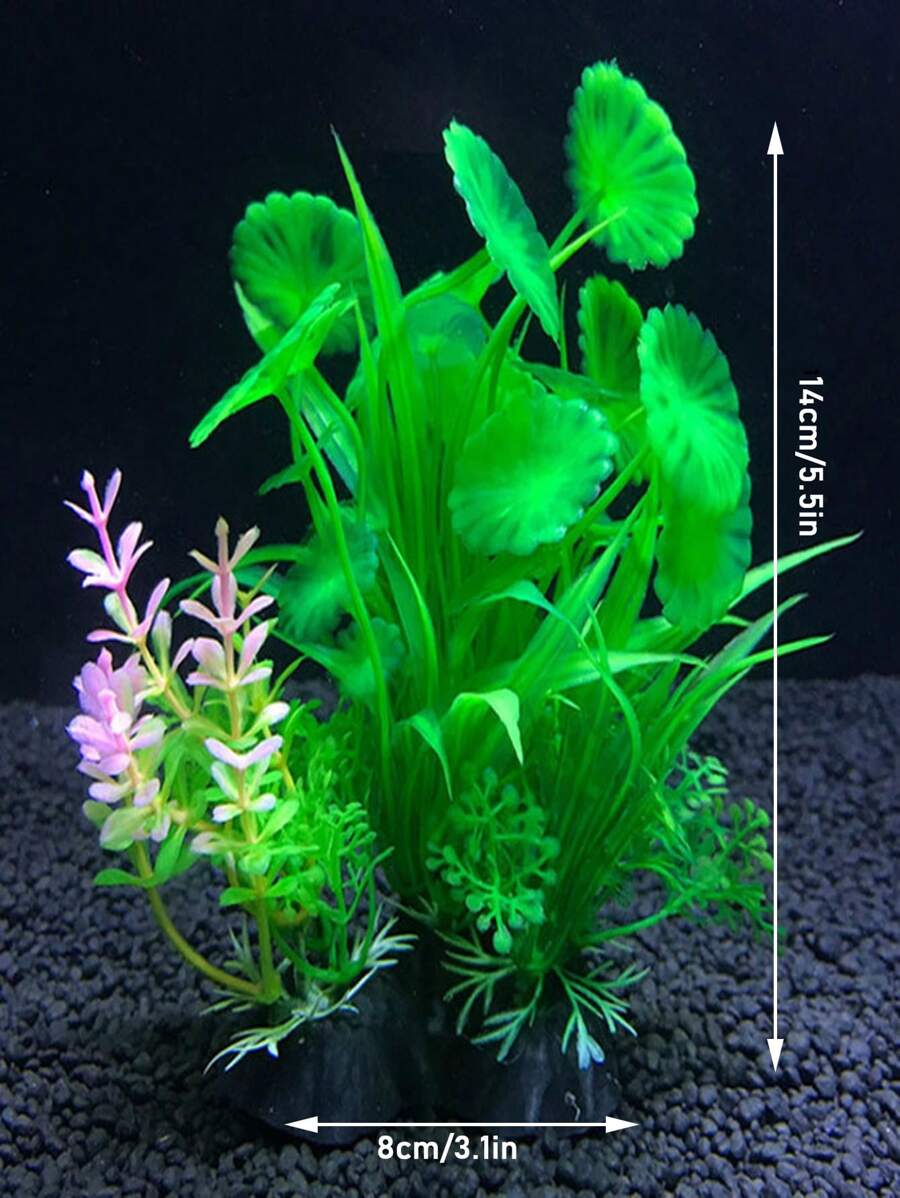 1 pieza Adorno artificial planta acuática pecera