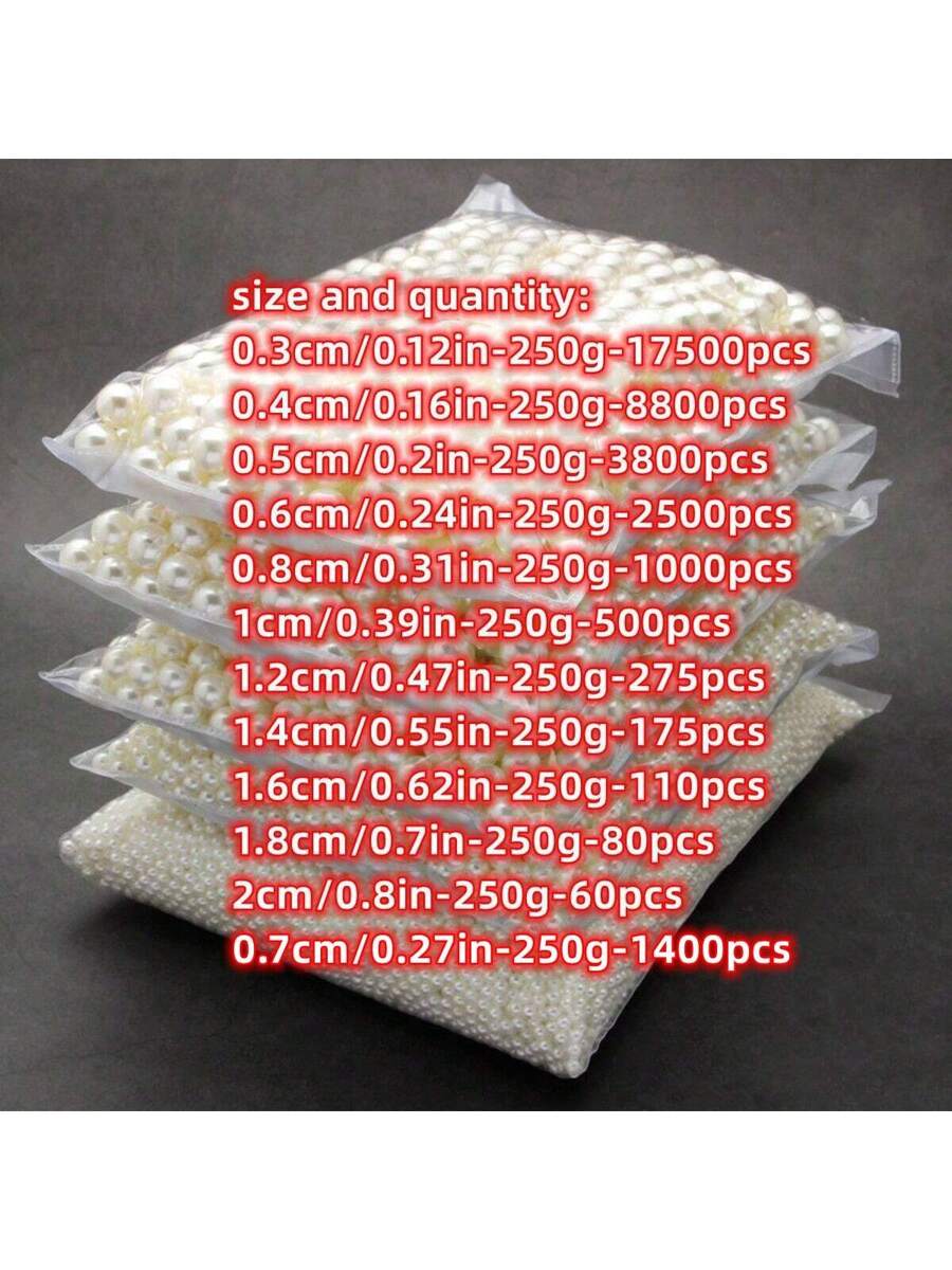 250g/Paquete Cuentas de perlas ABS falsas