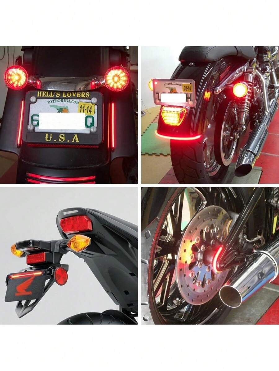 Tira de LED flexible luz trasera universal para motocicleta