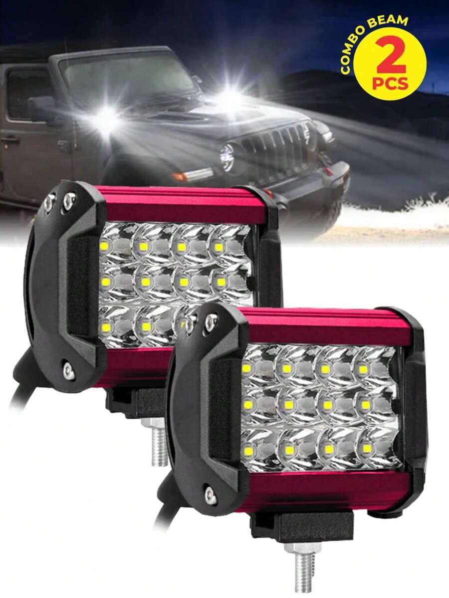 Faros Led cuadrados auxiliares para coche universales