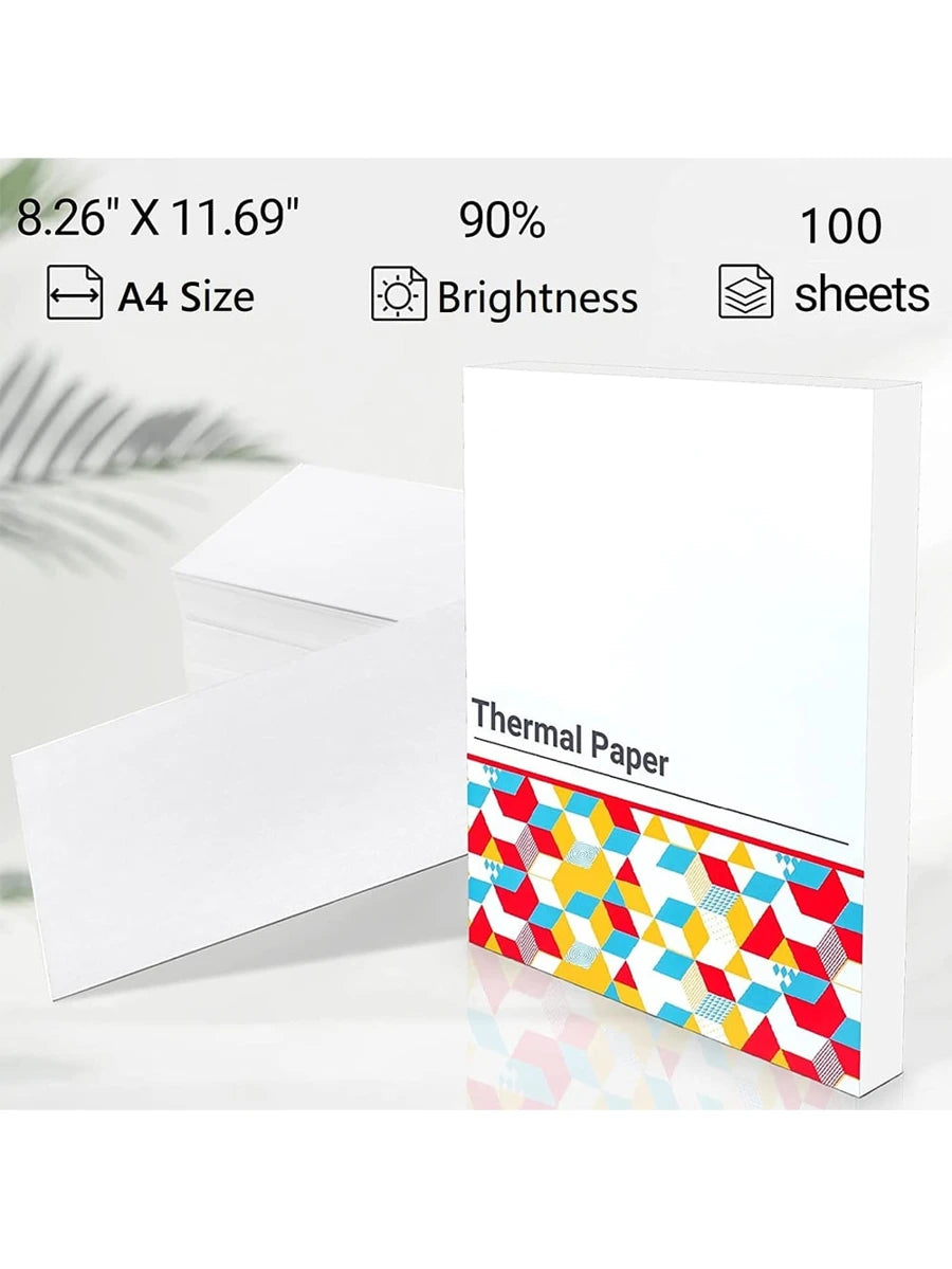 1 paquete de papel térmico tamaño A4 para Phomemo