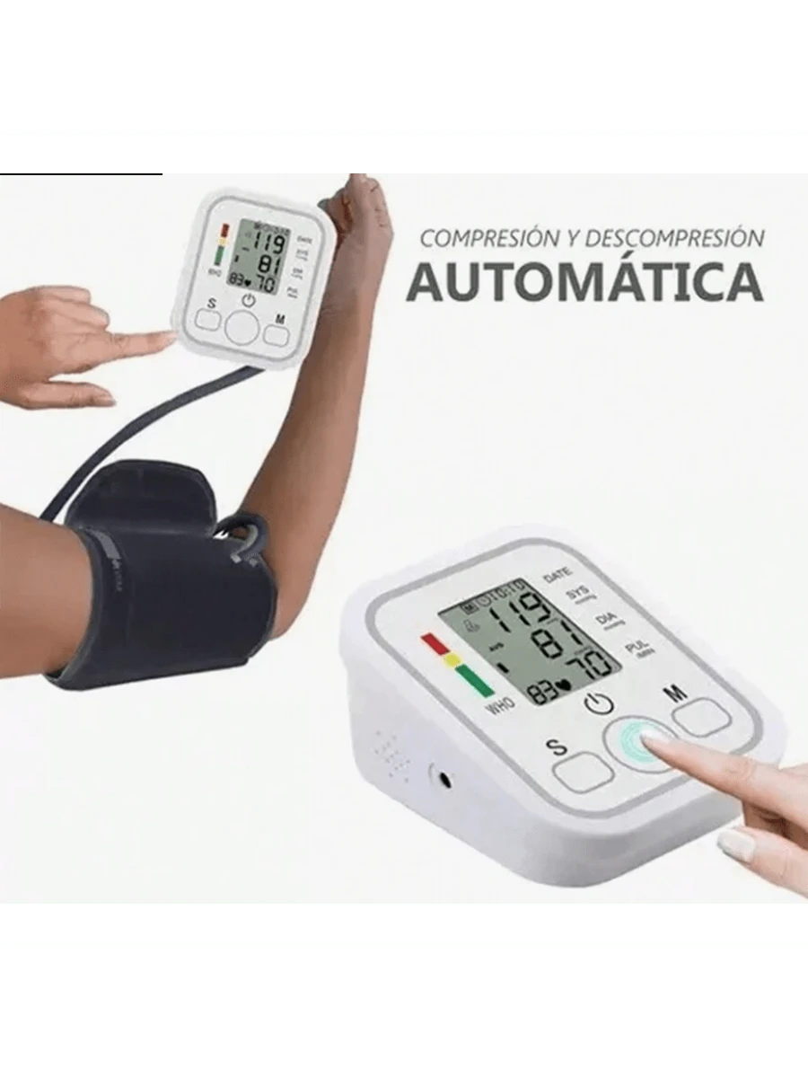 Monitor Digital De Presión Arterial Brazo Automático, Manguito de Presión Arterial Digital Ligero, Estable y Sensible, Conveniente para Viajar
