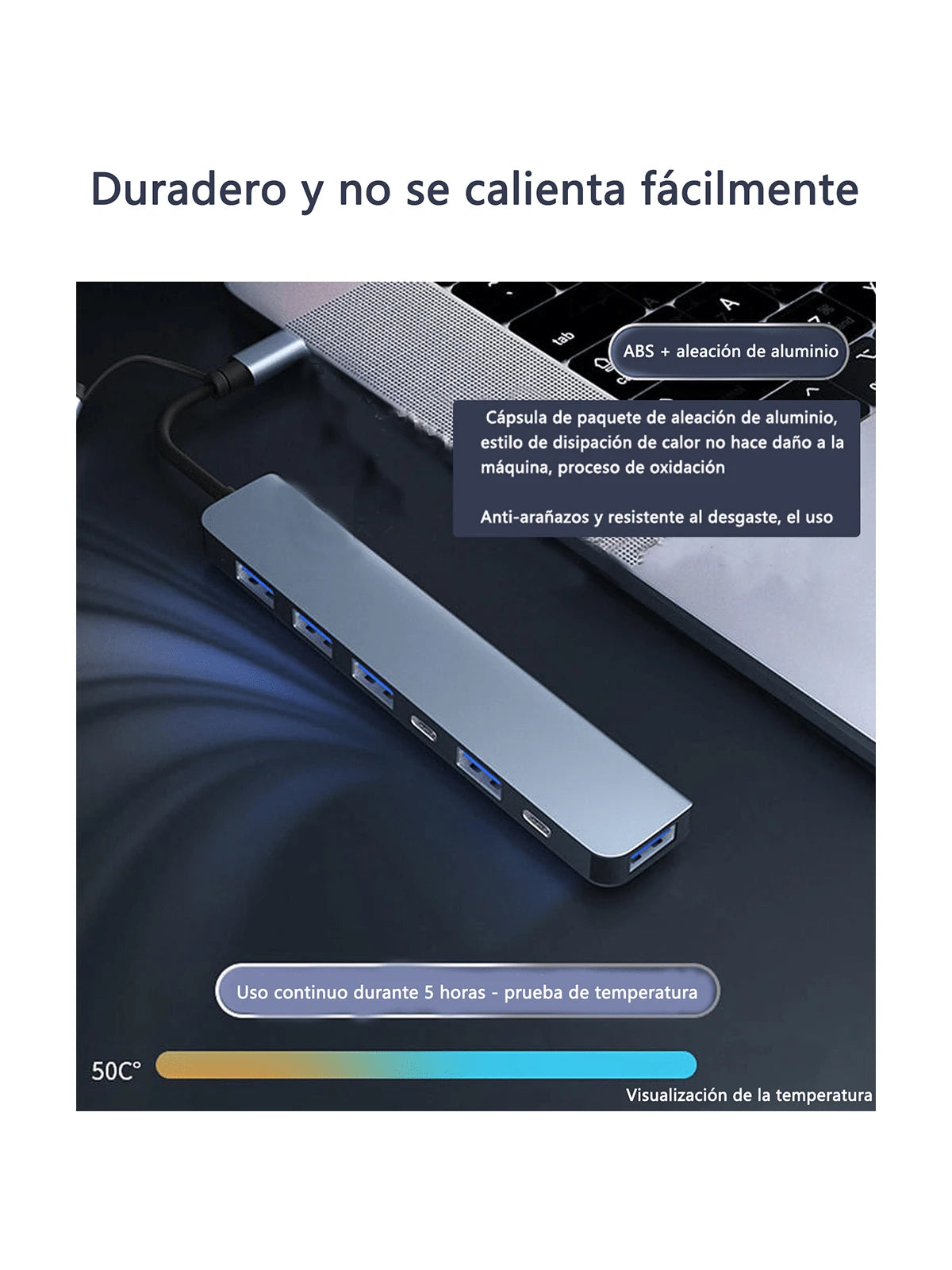 Hub USB C 3.0, 7 en 1 Adaptador USB