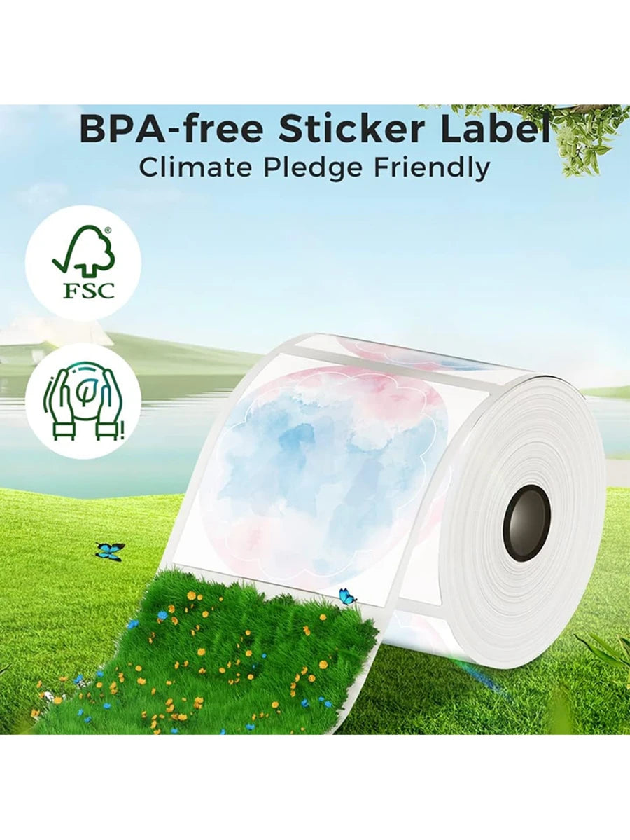 1 rollo de papel térmico con etiquetas