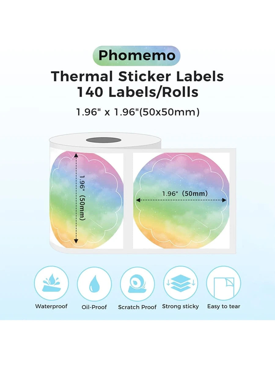 1 rollo de papel térmico con etiquetas