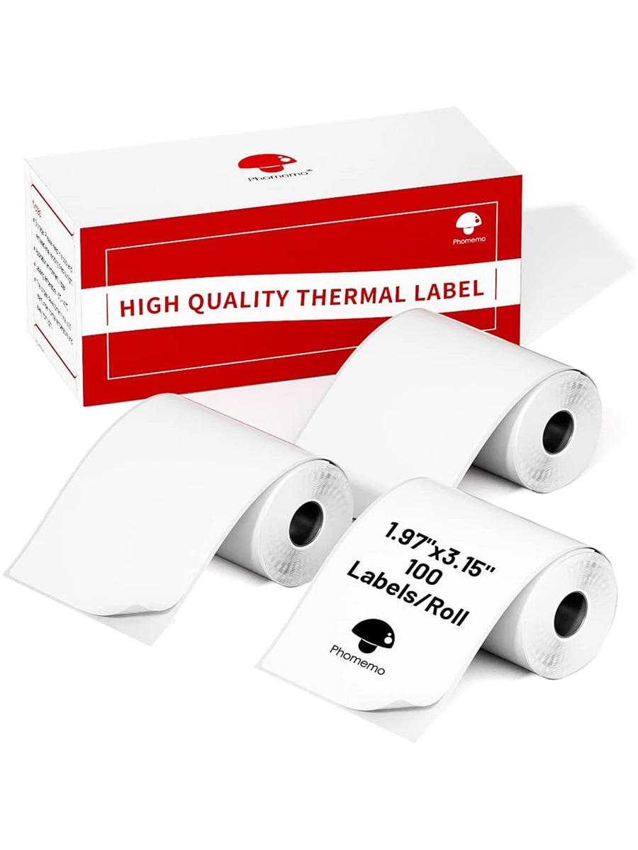 Phomemo 3 rollos de papel térmico para etiquetas