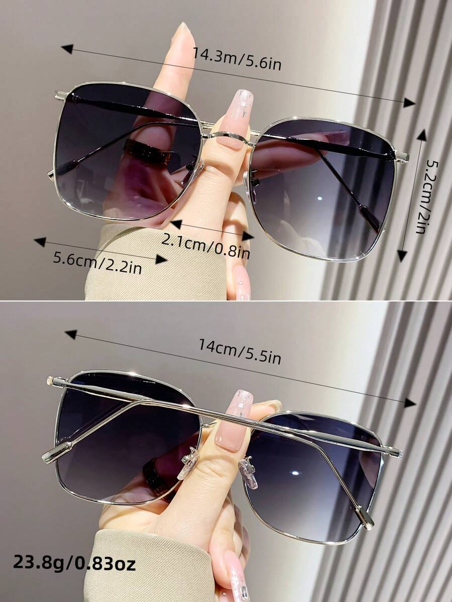Gafas de sol de marco metálico cuadrado extra grande