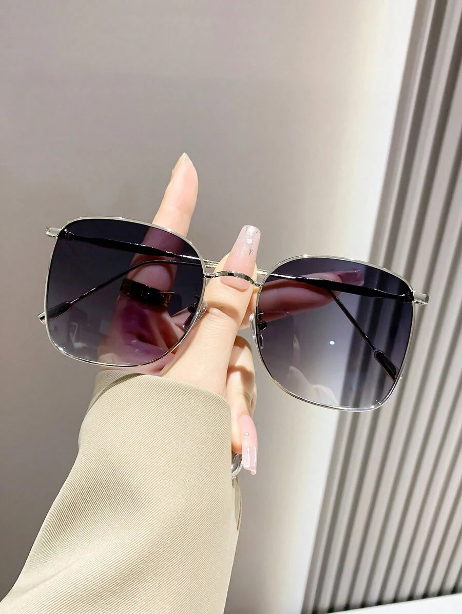 Gafas de sol de marco metálico cuadrado extra grande