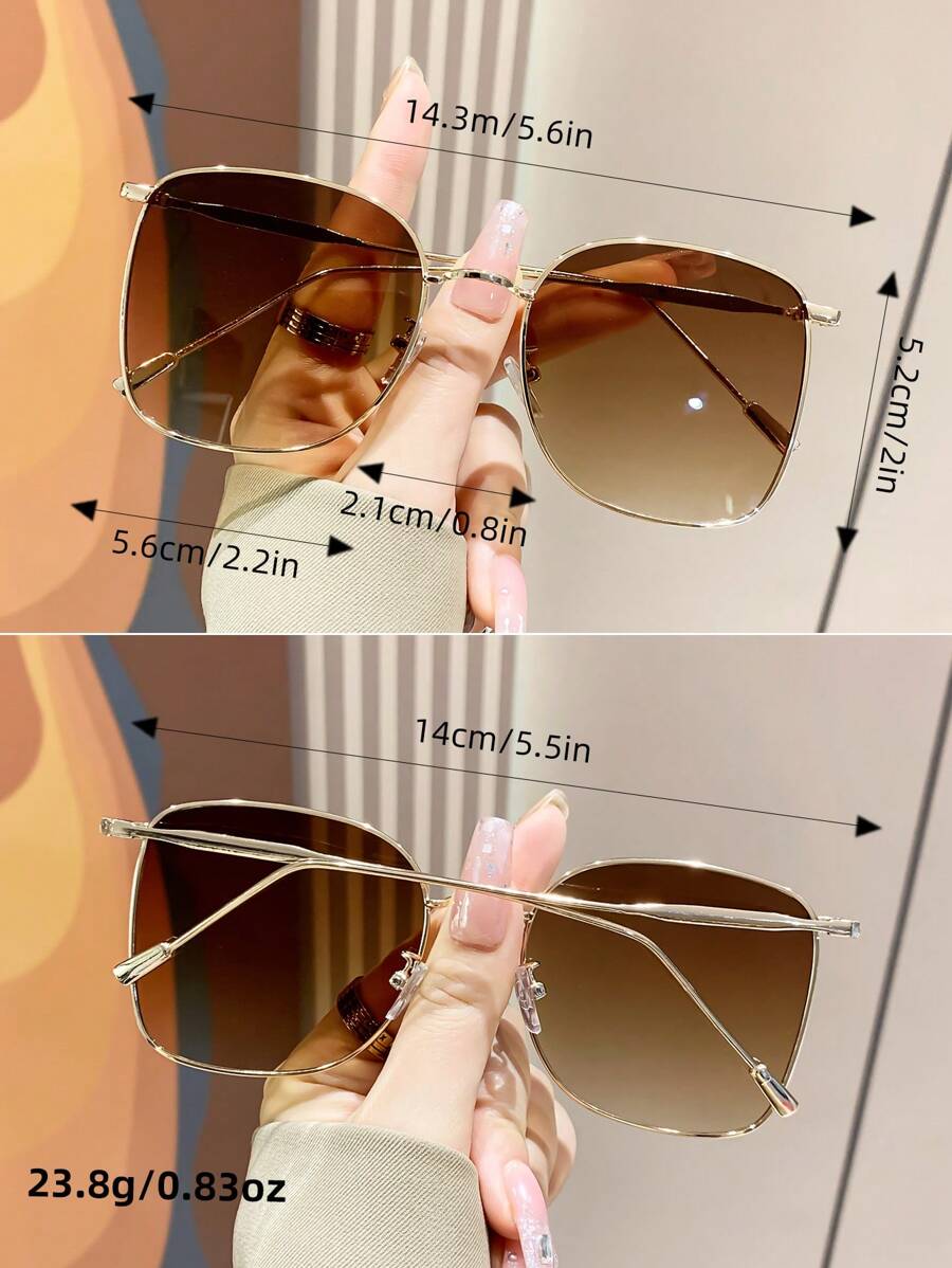 Gafas de sol de marco metálico cuadrado extra grande