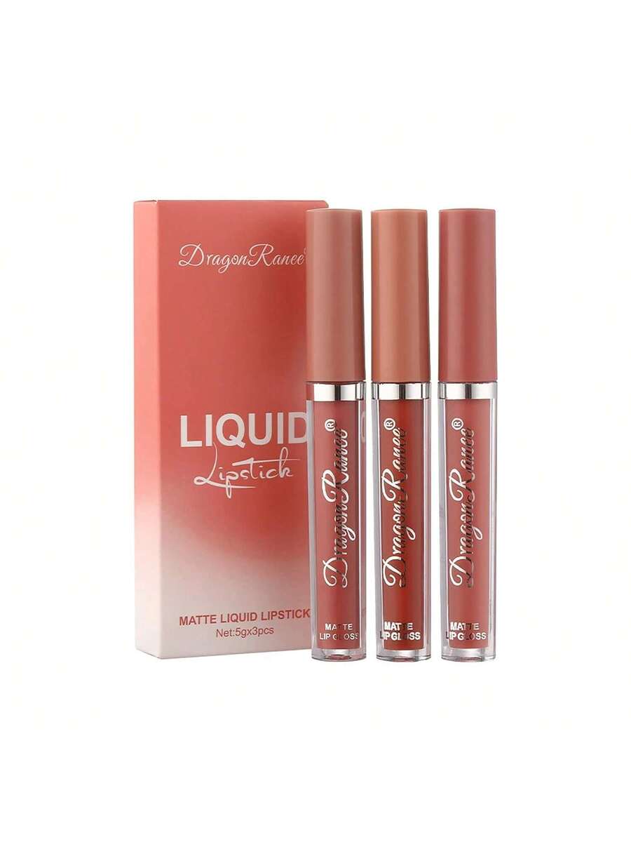 Juego de brillo de labios mate de 3 piezas