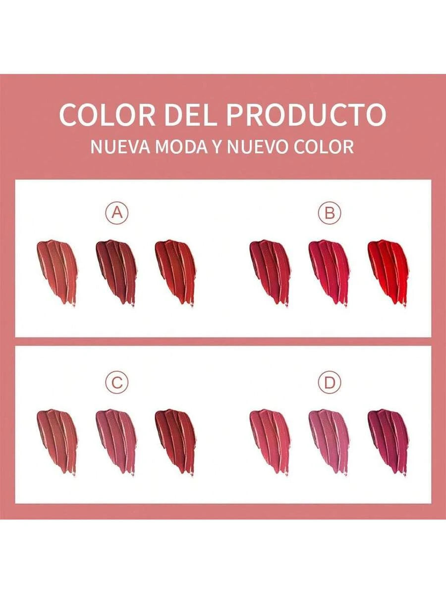 Juego de brillo de labios mate de 3 piezas