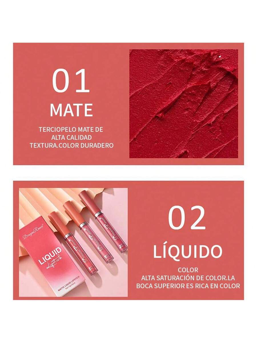 Juego de brillo de labios mate de 3 piezas