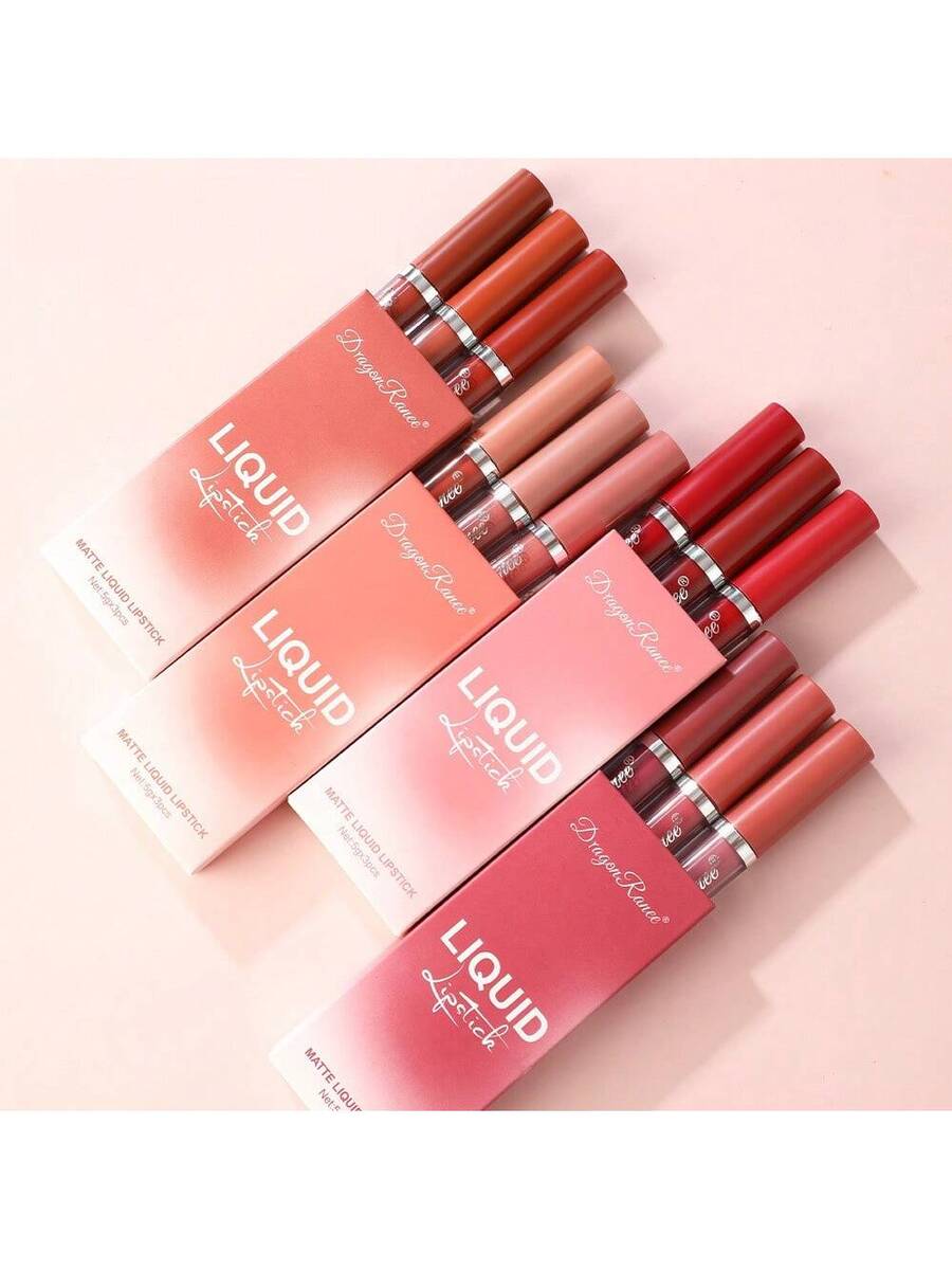 Juego de brillo de labios mate de 3 piezas
