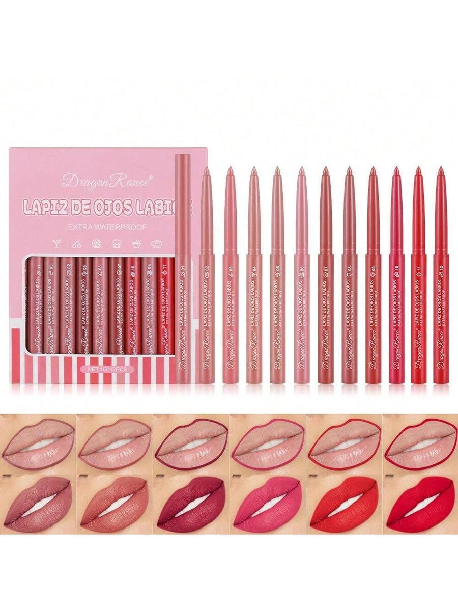 Delineador de labios mate de 12 colores