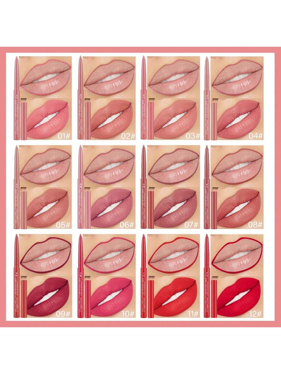 Delineador de labios mate de 12 colores
