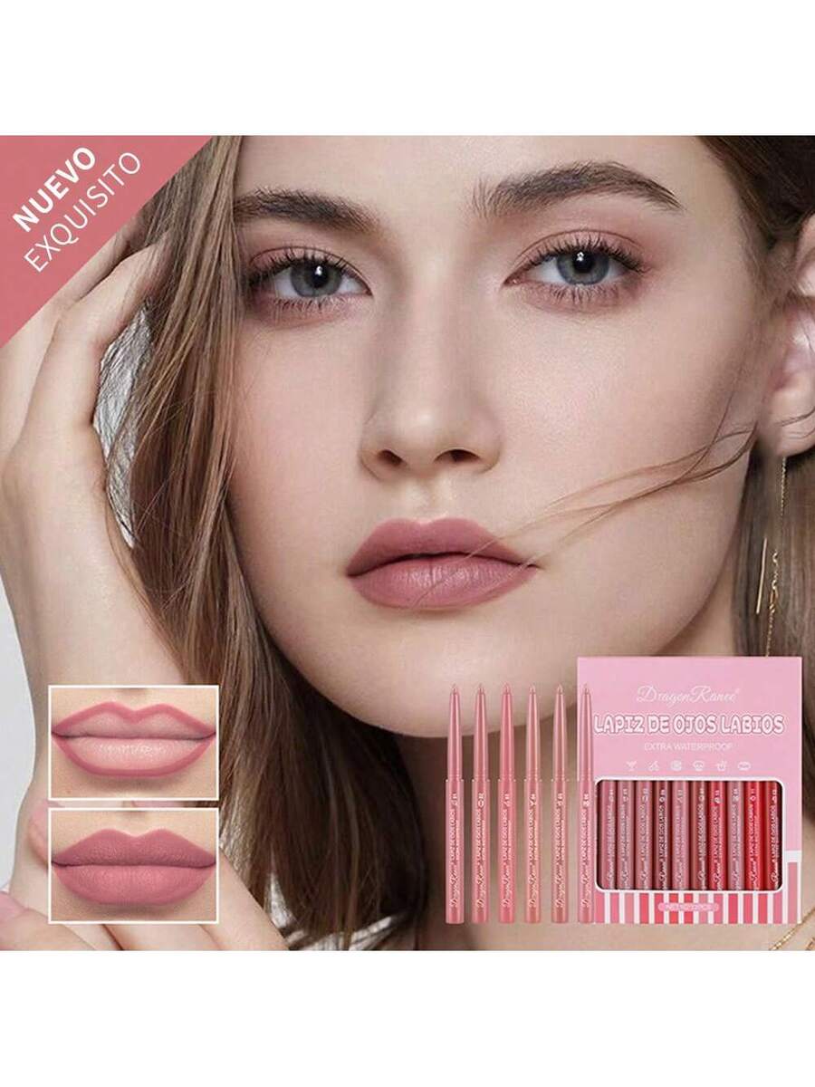 Delineador de labios mate de 12 colores