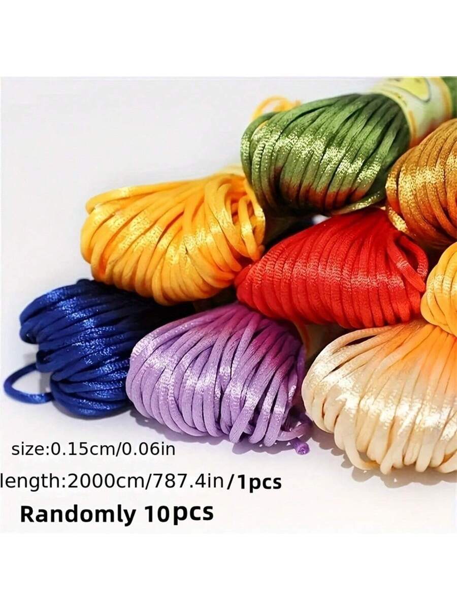 10 rollos de cuerda trenzada de Color aleatorio