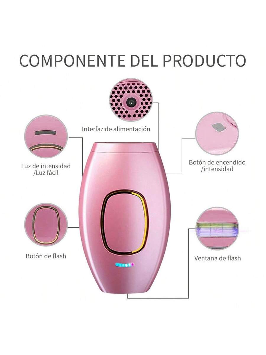 Dispositivo de depilación con luz pulsada láser permanente e indoloro