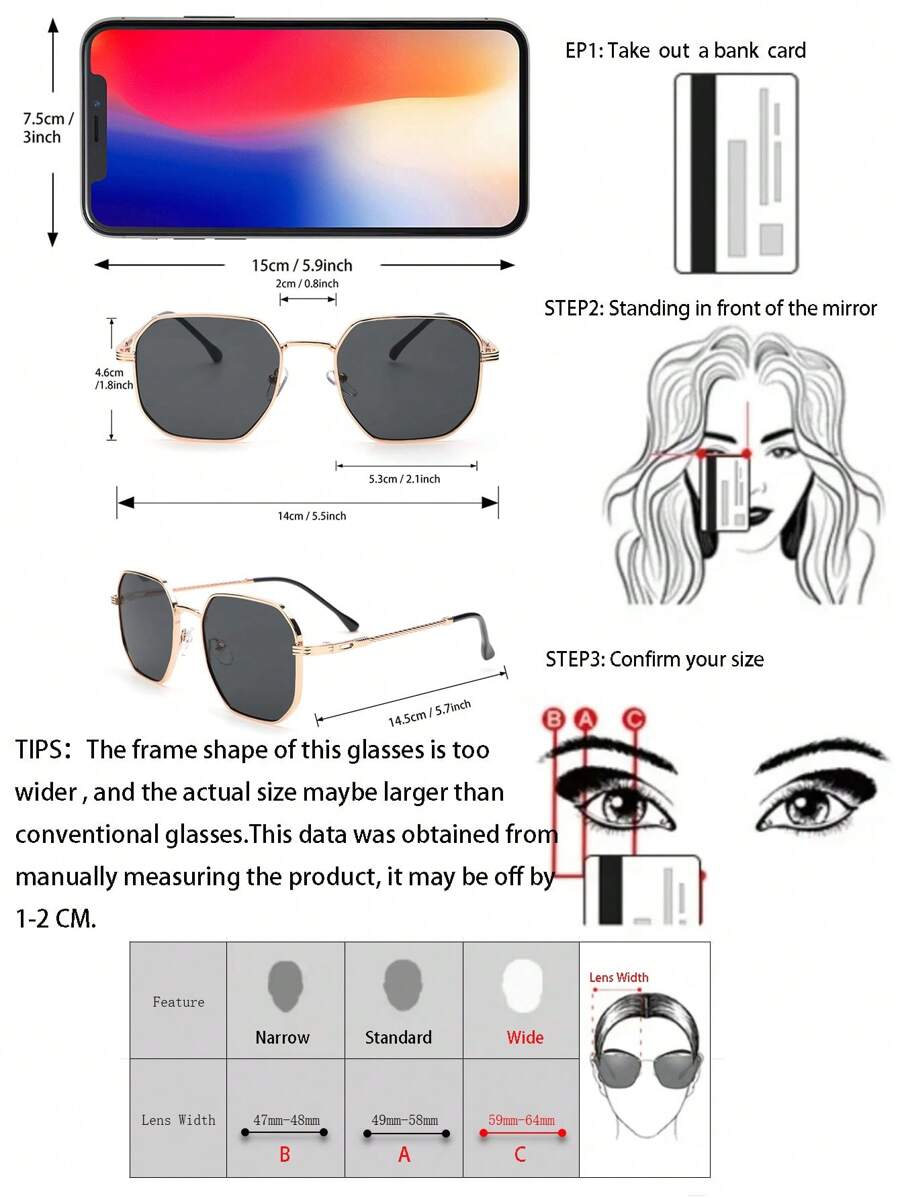 Gafas de moda metálicas y geométricas