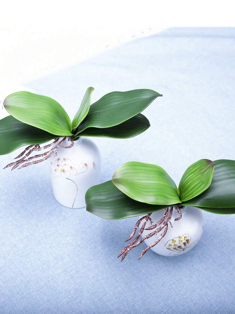 2 Piezas Planta potted con Orquídea simulada de Mariposa
