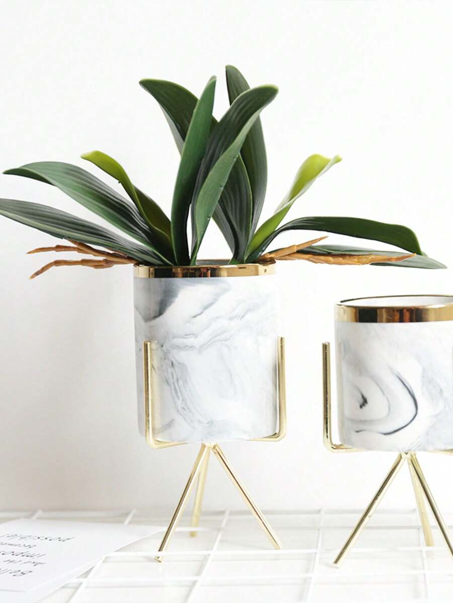 2 Piezas Planta potted con Orquídea simulada de Mariposa