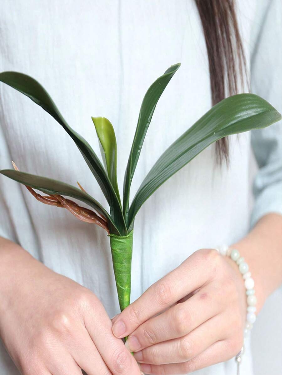 2 Piezas Planta potted con Orquídea simulada de Mariposa