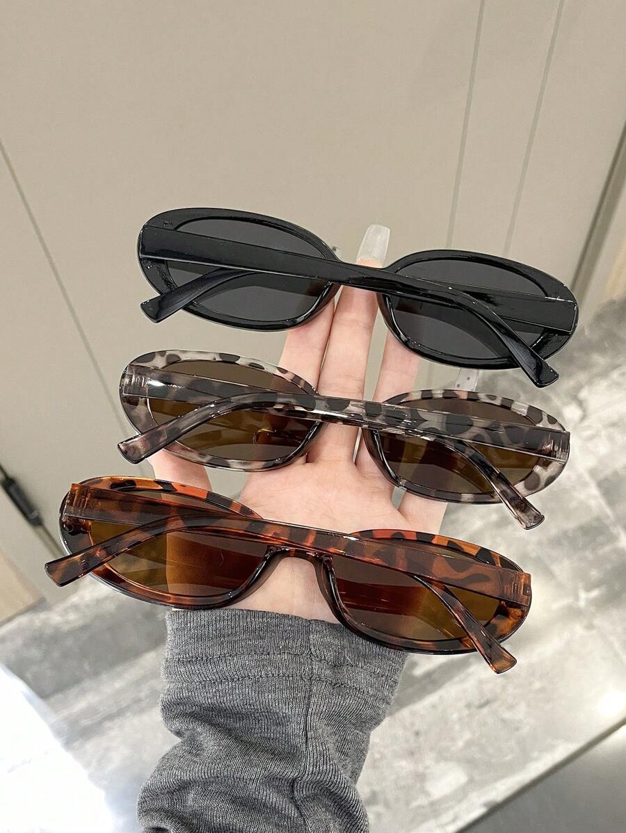 gafas con estampado de leopardo y marcos geométricos multicolor
