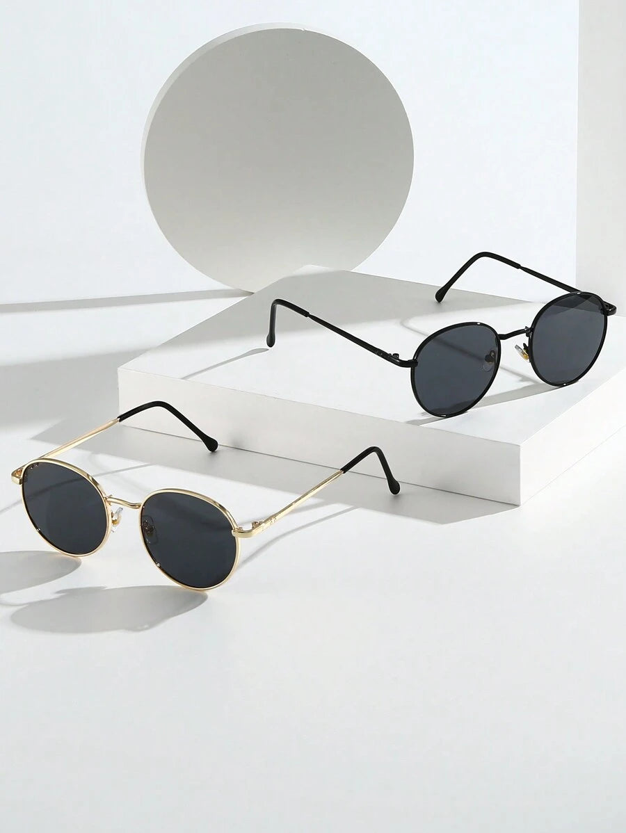 gafas con montura redonda pequeña y retro