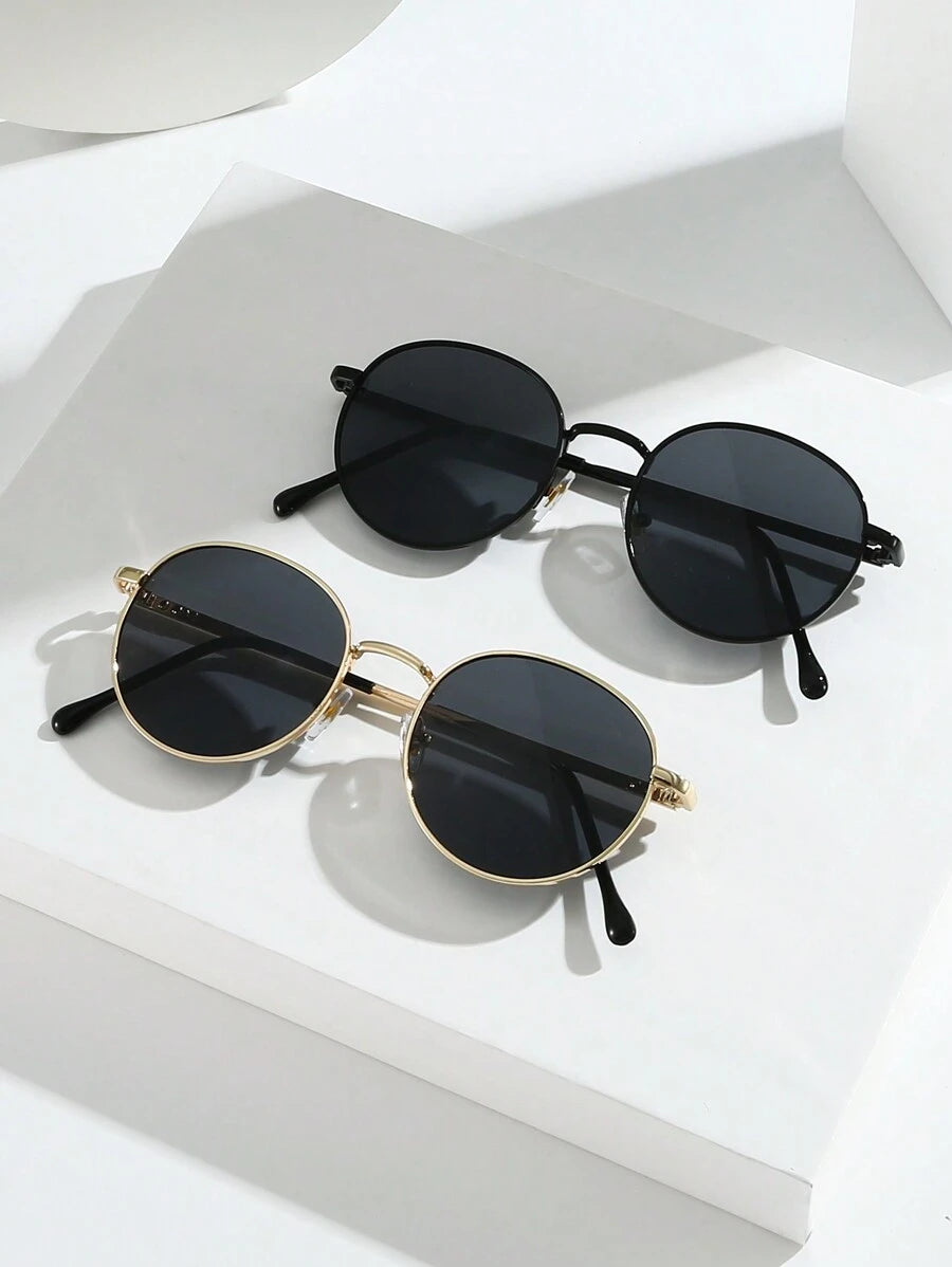 gafas con montura redonda pequeña y retro