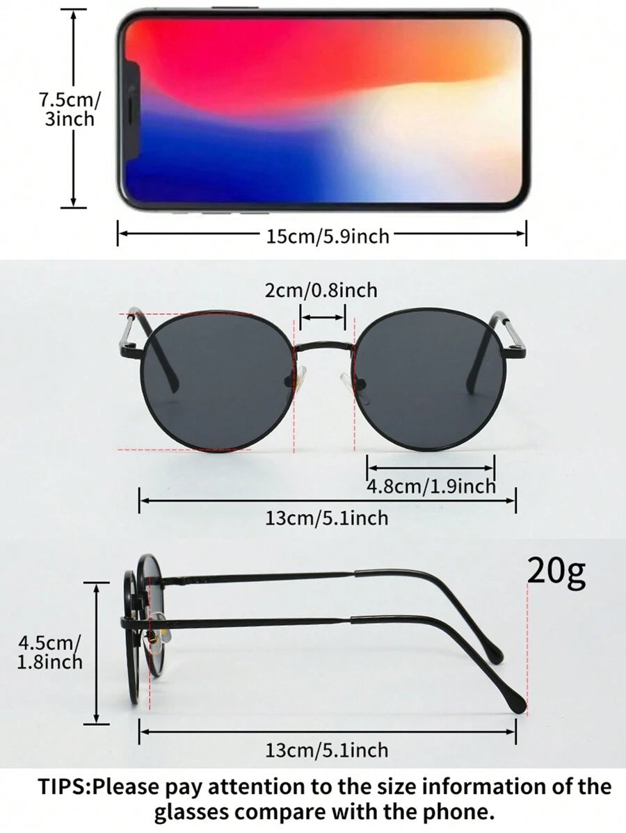 gafas con montura redonda pequeña y retro