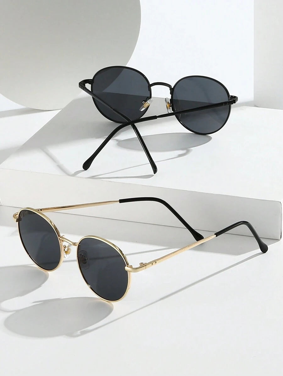 gafas con montura redonda pequeña y retro
