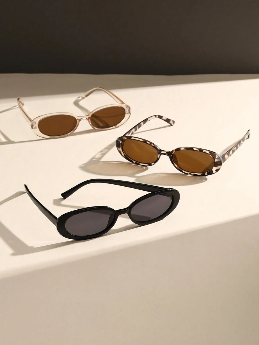 gafas con estampado de leopardo y marcos geométricos multicolor