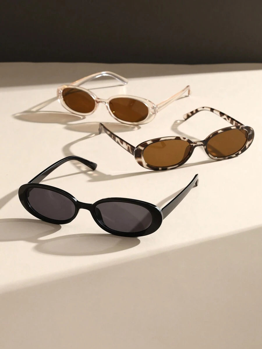 gafas con estampado de leopardo y marcos geométricos multicolor
