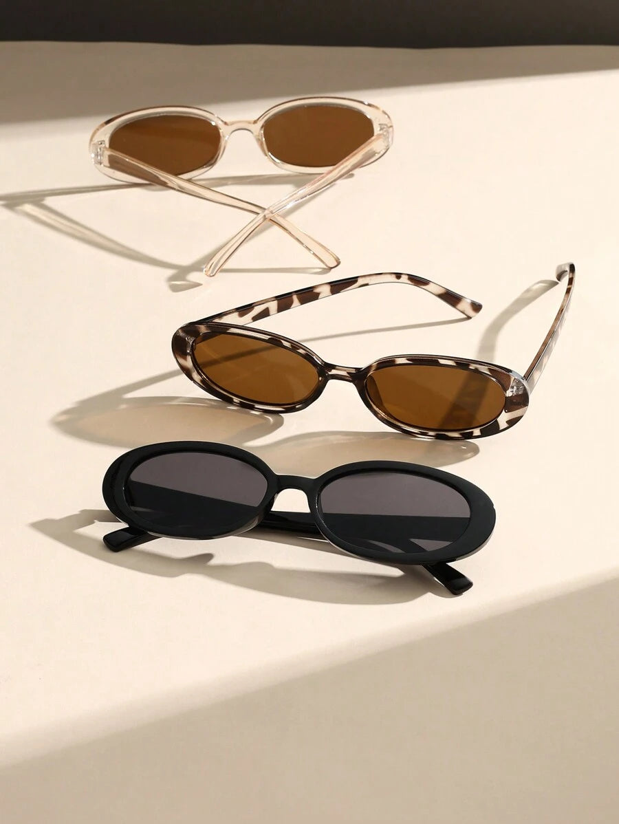 gafas con estampado de leopardo y marcos geométricos multicolor