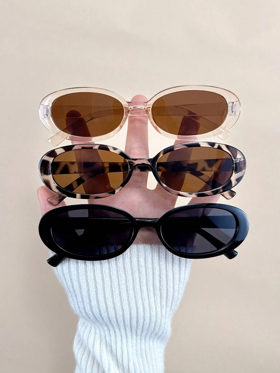 gafas con estampado de leopardo y marcos geométricos multicolor