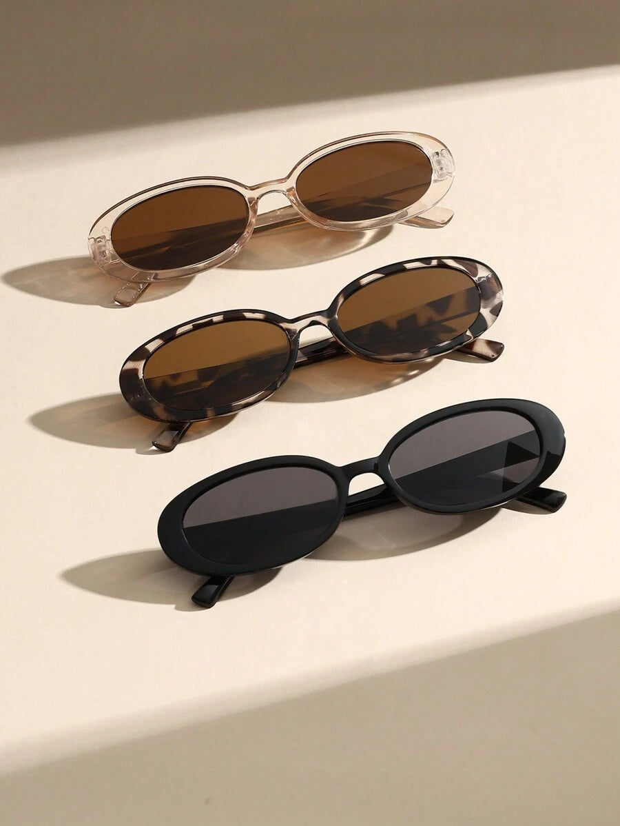 gafas con estampado de leopardo y marcos geométricos multicolor