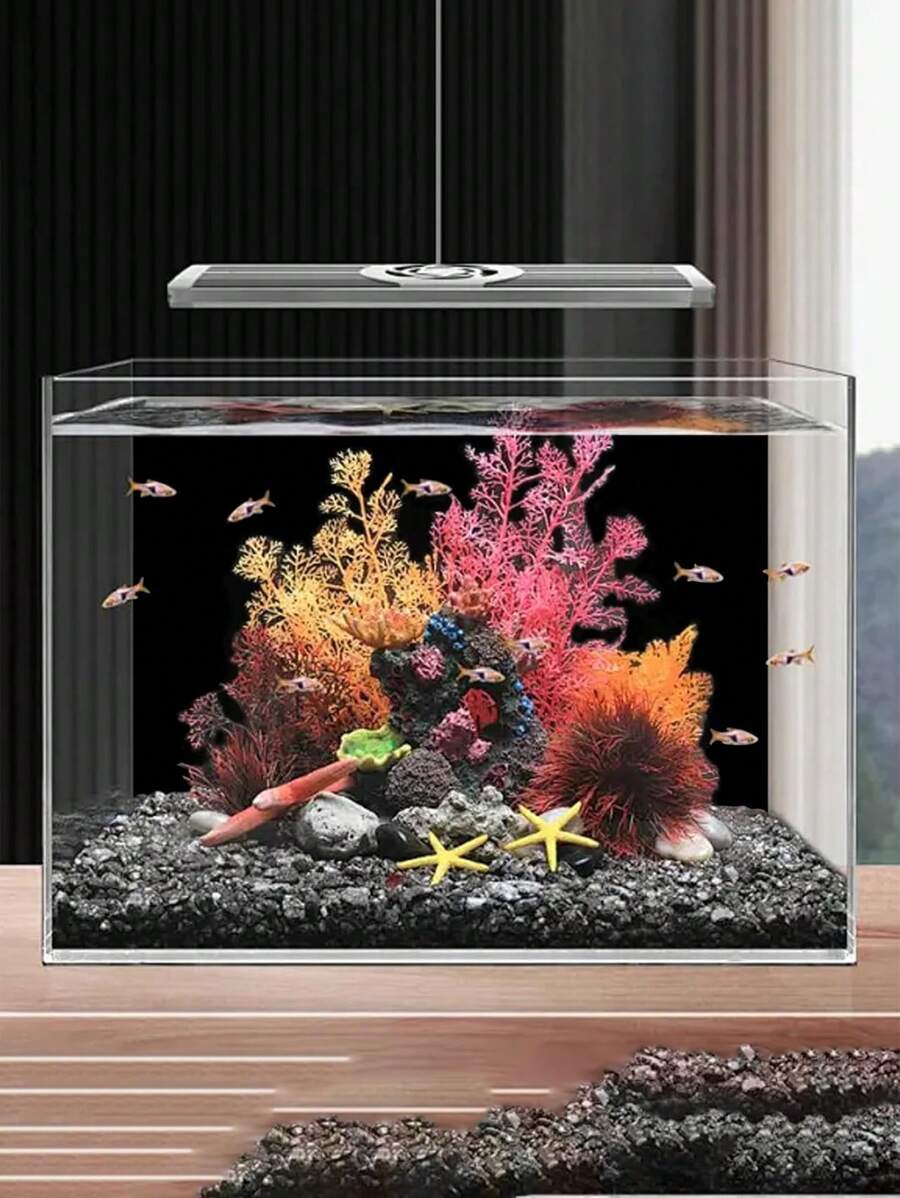 1 pieza Fondo negro para acuario con adhesivo estático, fondo autoadhesivo para pecera, pegatina de vinilo para fondo de acuario, póster de fondo para pecera, decoraciones de papel tapiz para acuario