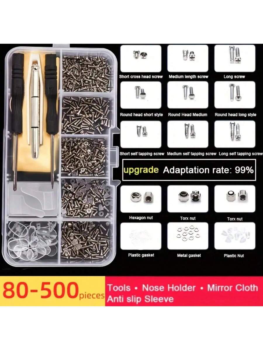 Kit de reparación de gafas de 80-500 piezas