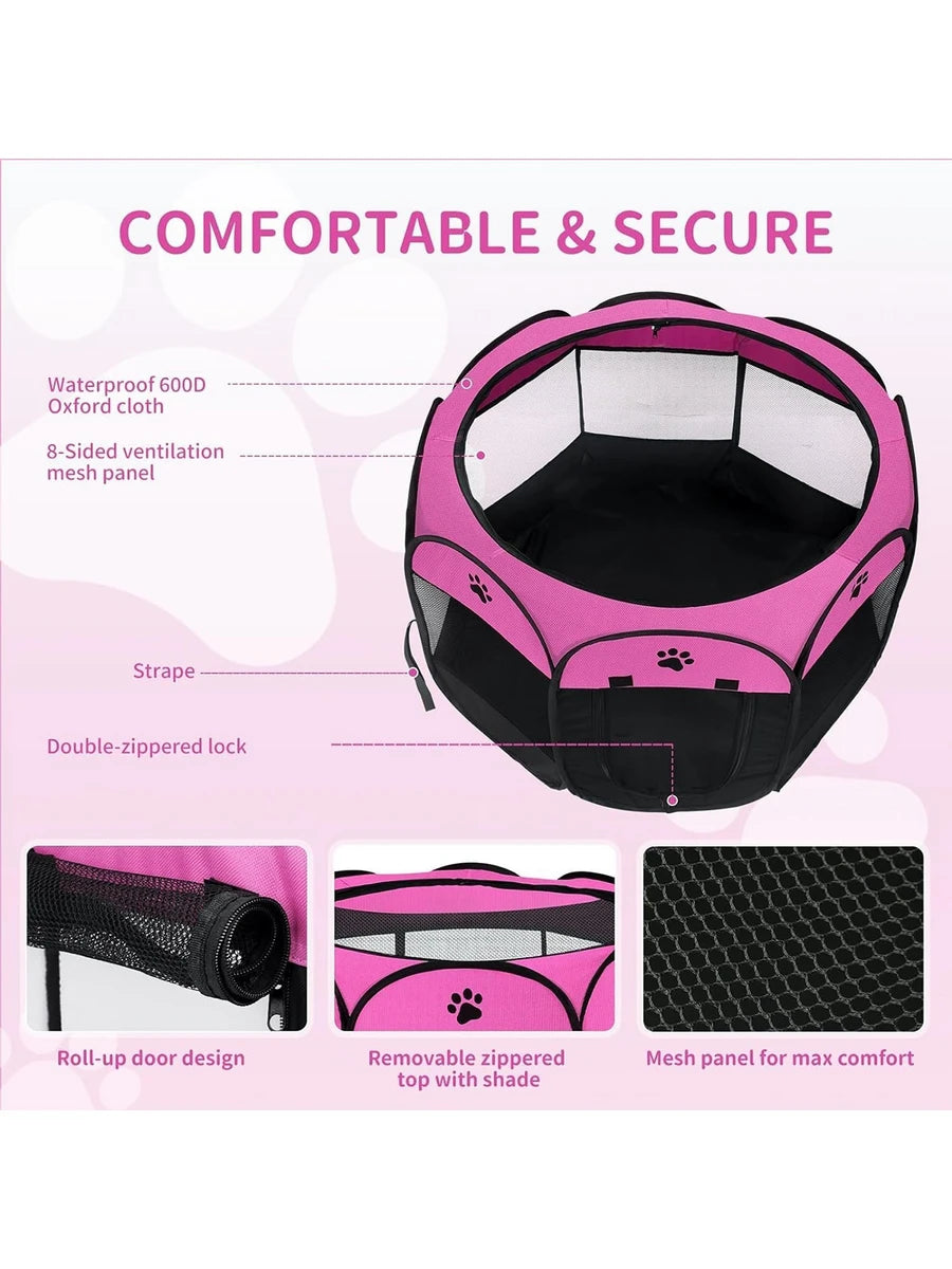 Corral portátil plegable para mascotas
