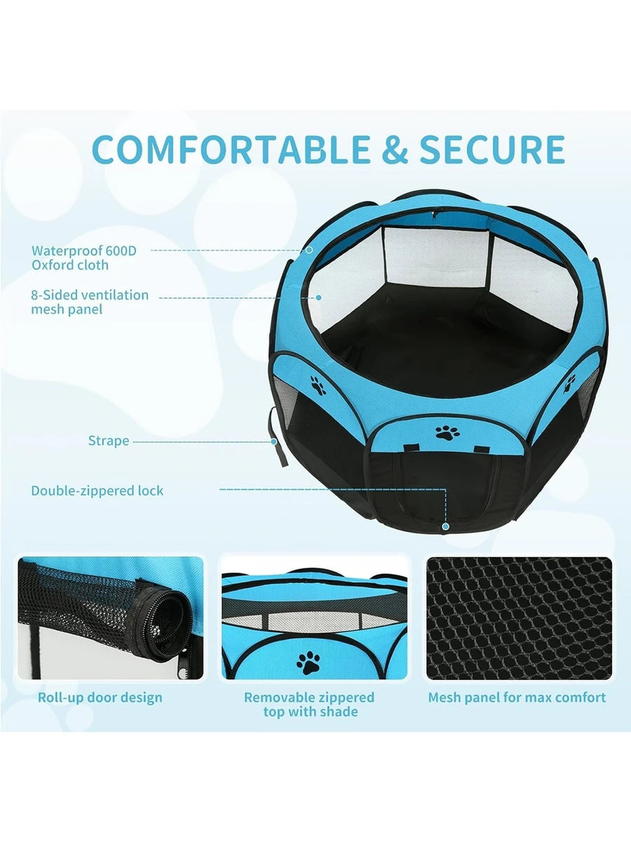 Corral portátil plegable para mascotas