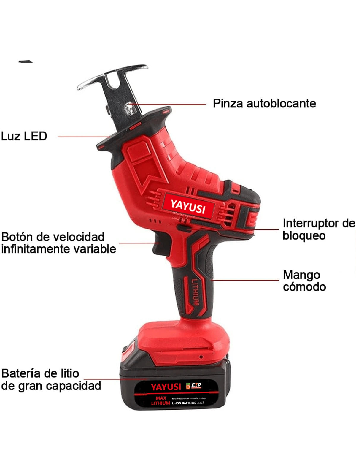 Sierra Alternante Inalámbrica de 7 Amperios