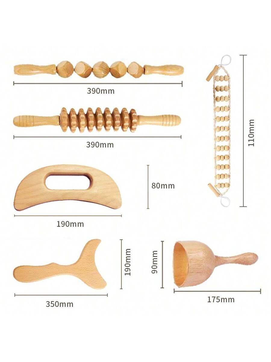6 En 1Herramientas De Madera De Terapia Masaje