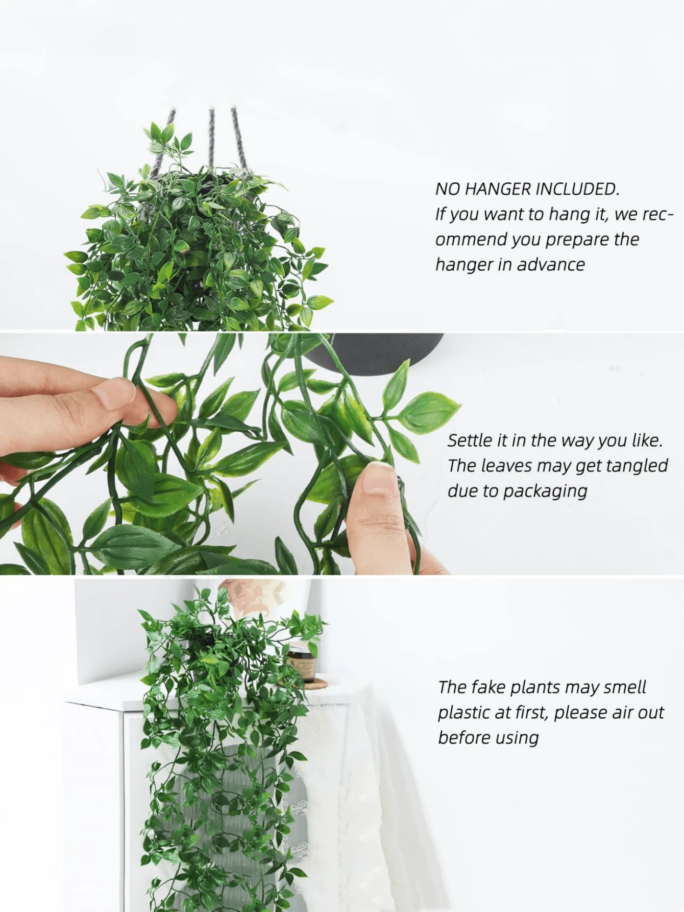 Plantas artificiales, Plantas en maceta colgantes