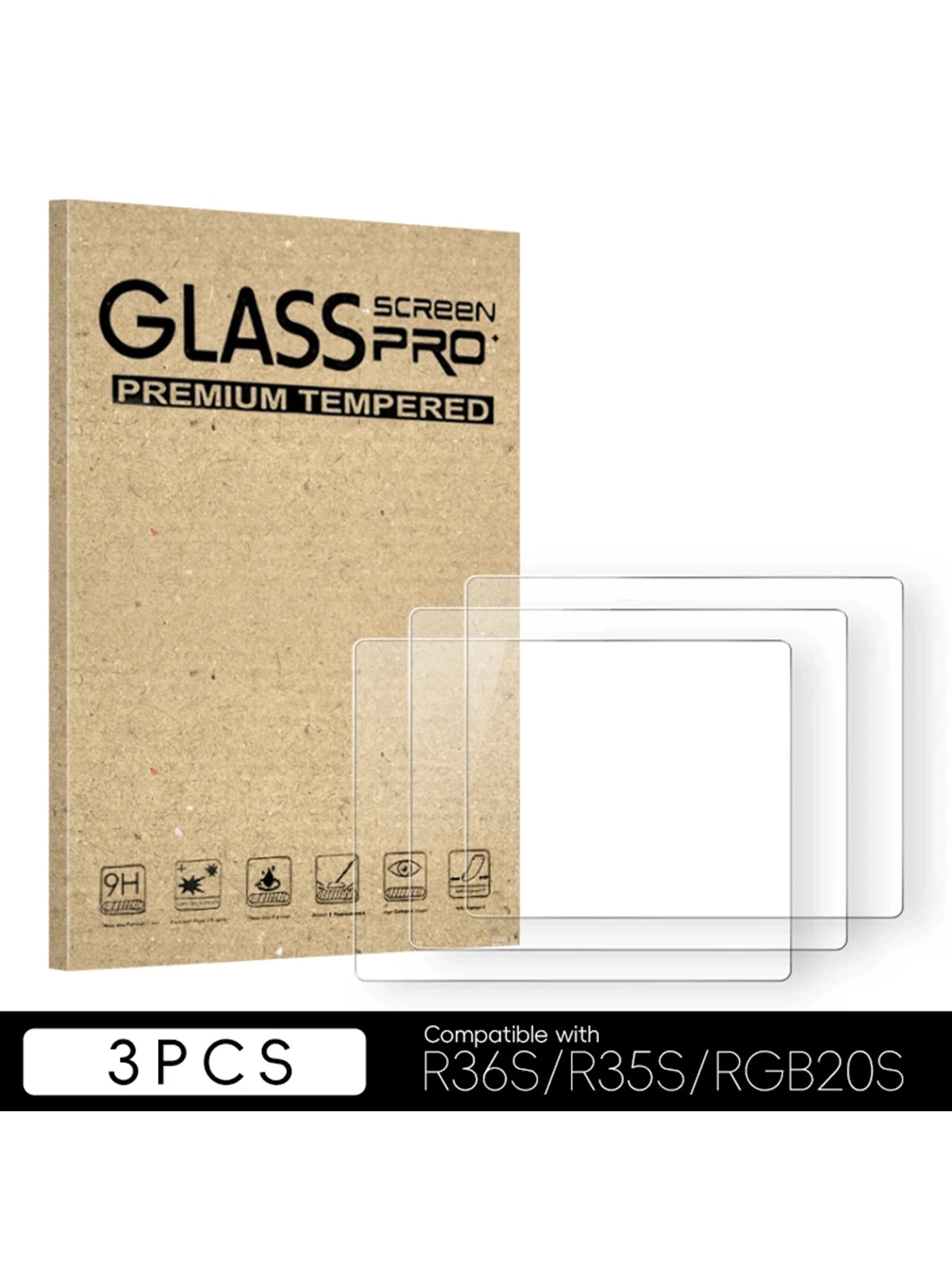 Protector de pantalla de vidrio templado para juegos portátil retro R35S RGB20S