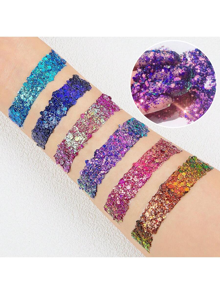 Paleta de maquillaje en gel con purpurina de 24 colores