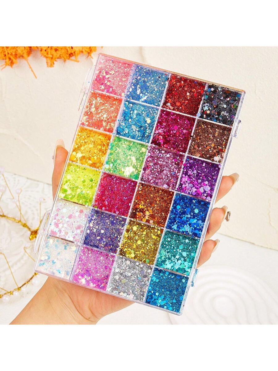 Paleta de maquillaje en gel con purpurina de 24 colores