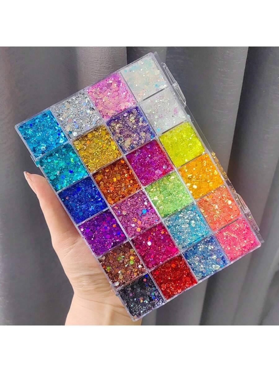 Paleta de maquillaje en gel con purpurina de 24 colores